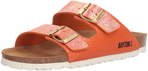Bayton Frauen Atlas Offener Zeh leger Hausschuhe Orange Groesse 5 US /35.5 EU von Bayton