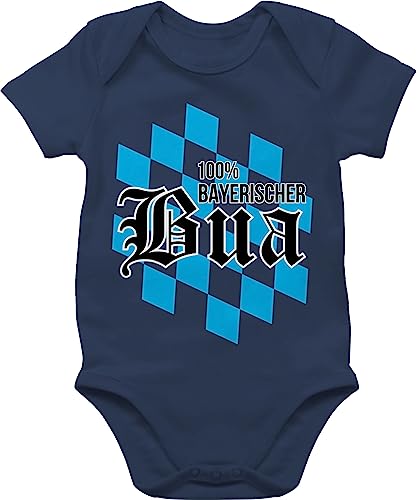 BZ10 Baby Body Strampler - Bayern Kinder - 100% bayerischer Bou - 3/6 Monate - Navy Blau - babystrampler kleidung bayrisch mädchen bayerisch bayrische jungen bayerische sprüche rauten männer von Bazi Shirts