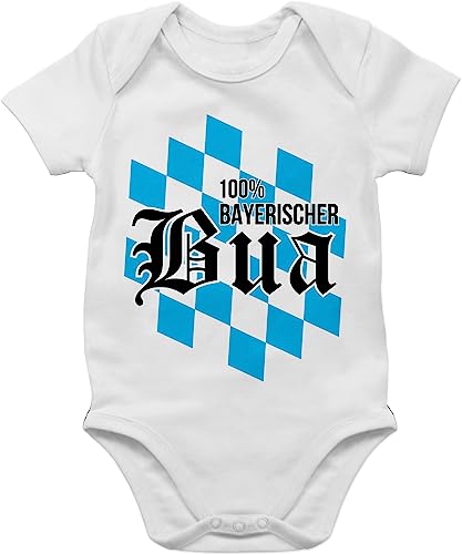 BZ10 Baby Body Strampler - Bayern Kinder - 100% bayerischer Bou - 6/12 Monate - Weiß - bayrisch bayrische kleidung bayerisch männer für mädchen bayerische sprüche bavarian babybody bavaria von Bazi Shirts