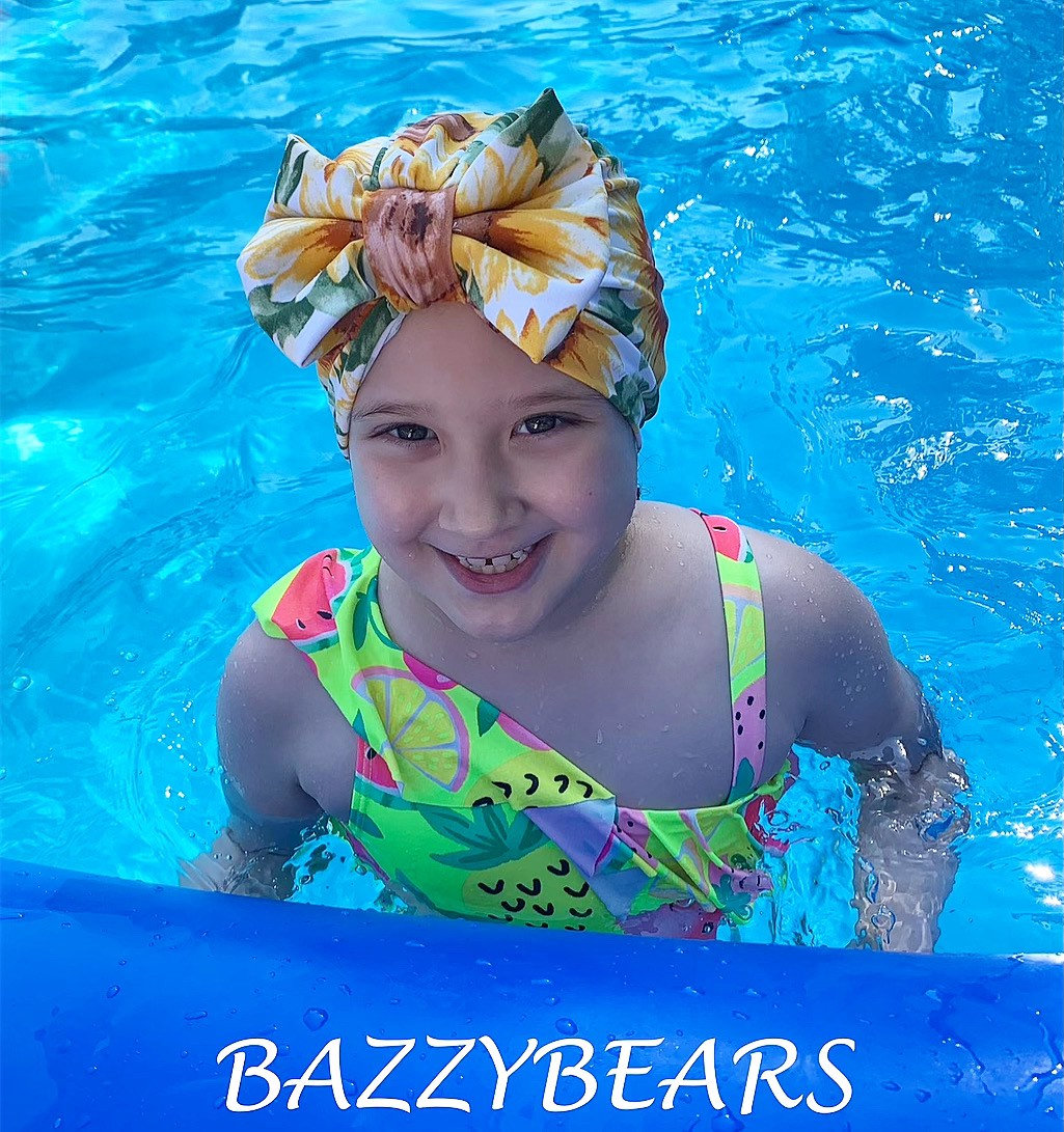 Baby Schwimmen Turban Hut, Bademütze, Badeanzug, Mädchen Schwimmen Turban, Badekappe von BazzyBears