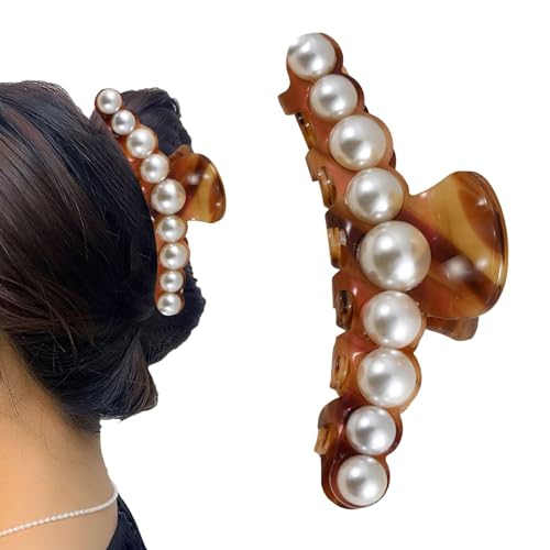 Haarspangen mit Perlen, Haarklammer mit Perlen, für Damen, elegante Haarspange, rutschfeste Perlenkralle, starkes Haar-Zubehör Haarspangen mit Perlen, Haarklammer mit Perlen, für Damen, elegante Haarspange, rutschfeste Perlenkralle, starkes Haar-Zubehör von Bbbabeslk