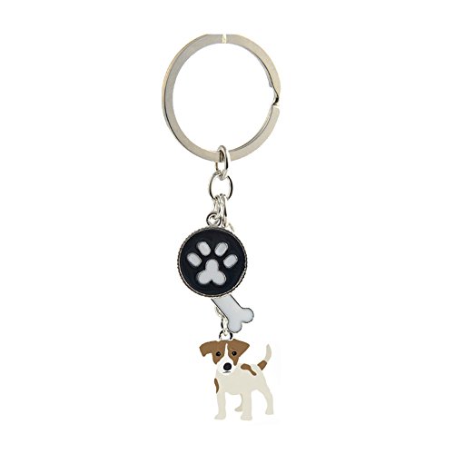 BbearT® Schlüsselanhänger aus kleinem Hundemetall mit Schlüsselbund Keyring Key Tags Car Keyring Pocket Charm Jack Russell -B von BbearT