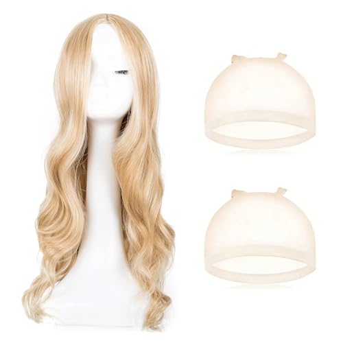 3 Stück Set Lange Gewellt Blond Perücke für Frauen Mädchen, 28’’ Lange Lockige Volle Haar Gewellt Hitzebeständig Perücke Cosplay Kostüm Charmante Perücke für Tägliche Karneval Fasching (2 Haarnetze) 3 Stück Set Lange Gewellt Blond Perücke für Frauen Mädchen, 28’’ Lange Lockige Volle Haar Gewellt Hitzebeständig Perücke Cosplay Kostüm Charmante Perücke für Tägliche Karneval Fasching (2 Haarnetze) von BbiuRer