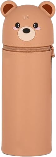 BbiuRer Federmäppchen, Mäppchen, 2-in-1 Weiche Silikontasche, Cartoon Federmäppchen, Stand Up Federmäppchen, Tier Stifthalter, Stifte Mäppchen, Stifthalter Bleistifttasche Mädchen Junge (Capybara) von BbiuRer