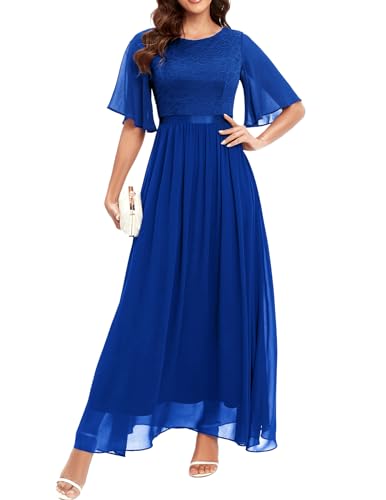 Bbonlinedress Abendkleider elegant für Hochzeit Spitzen Chiffon Ärmel Kleid festliches Brautjunferkleid Maxi Partykleid Abschlusskleid lang Ballkleid Royalblue M Bbonlinedress Abendkleider elegant für Hochzeit Spitzen Chiffon Ärmel Kleid festliches Brautjunferkleid Maxi Partykleid Abschlusskleid lang Ballkleid Royalblue M von Bbonlinedress