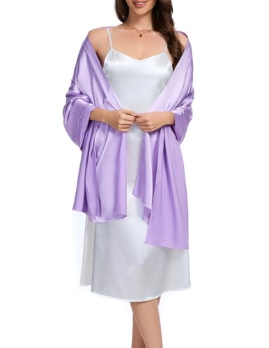 Bbonlinedress Halstuch Damen Seide Party Schal Satin Stola Stolen für Abendkleider elegant Festlich Shawl 195 * 70CM Lavender von Bbonlinedress