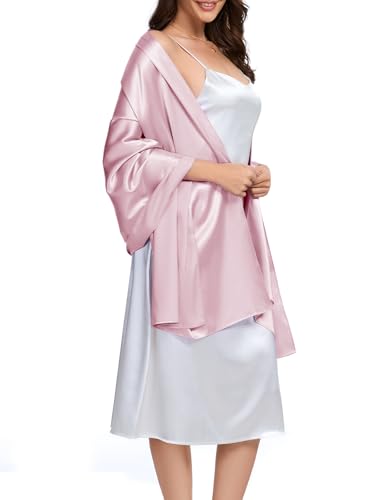 Bbonlinedress Halstuch Damen Seide Party Schal Satin Stola Stolen für Abendkleider elegant Festlich Shawl 195 * 70CM Pink von Bbonlinedress