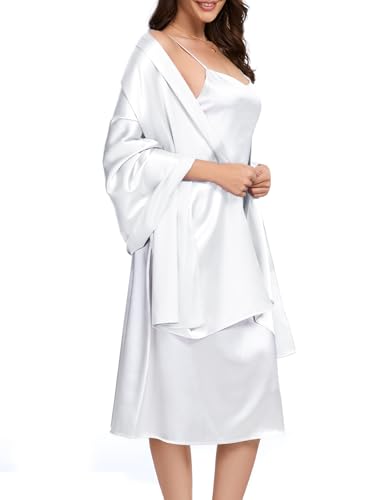 Bbonlinedress Halstuch Damen Seide Party Schal Satin Stola Stolen für Abendkleider elegant Festlich Shawl 195 * 70CM White von Bbonlinedress