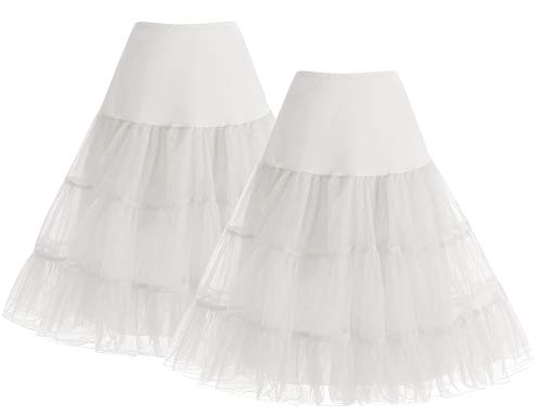 Bbonlinedress Petticoat schwarz Mini Rock Unterrock Crinoline Underskir Reifrock White+White XL von Bbonlinedress