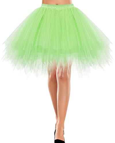 Bbonlinedress Rock a Linie Tüll Petticoat Unterrock lang Petticoat Reifrock pink Crinoline Petticoat rot Retro Tutu Ballet Tüllrock Crinoline Cosplay Mint XL von Bbonlinedress