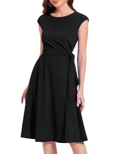 Bbonlinedress Schwarzes Kleid Damen Rundhals festliches Sommerkleid Kurzarm Abendkleider elegant für Hochzeit Vintage Cocktailkleid Black L Bbonlinedress Schwarzes Kleid Damen Rundhals festliches Sommerkleid Kurzarm Abendkleider elegant für Hochzeit Vintage Cocktailkleid Black L von Bbonlinedress