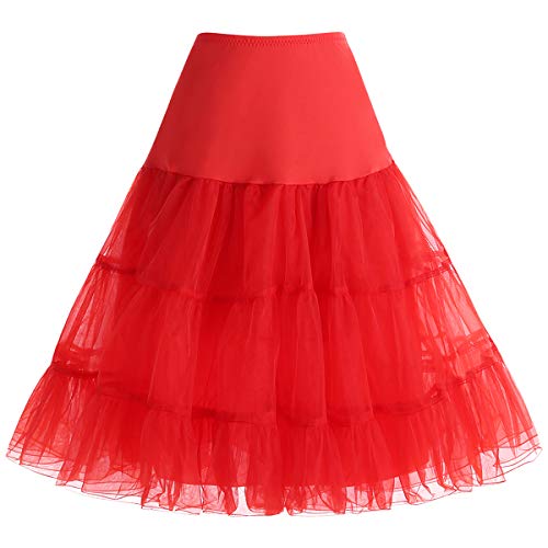 Bbonlinedress Petticoat schwarz Mini Rock Unterrock Crinoline Underskir Reifrock Red L von Bbonlinedress