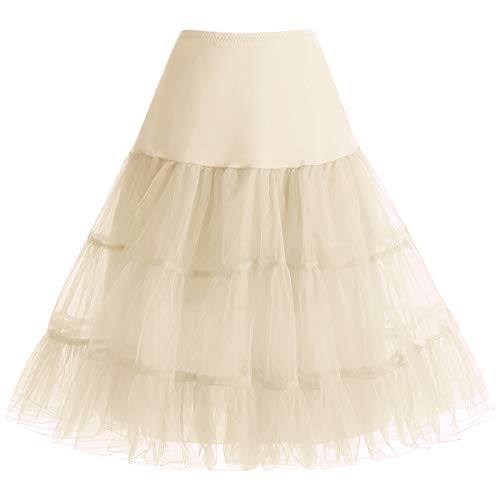 Bbonlinedress Sommerkleid Petticoat schwarz Mini Rock Unterrock Crinoline Underskir Reifrock Champagne M von Bbonlinedress