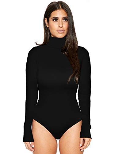 Bcenoilua Damen Body Langarm Rollkragen Thermo Bodysuit Sexy Schmal Bodysuits Unterziehbody Tops Elegant Solide Farbe Basic Langarmbody Oberteil Freizeit Stretch Shapewear Jumpsuit von Bcenoilua