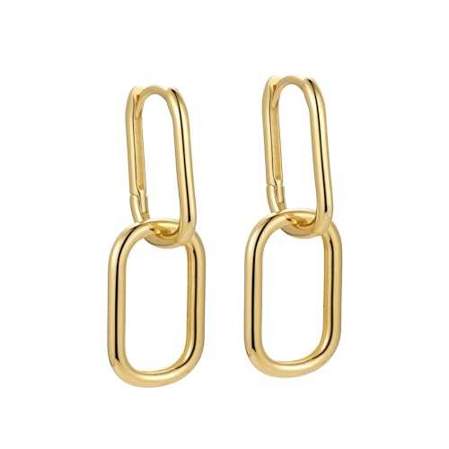 Bcenoilua Huggie Creolen für Damen Schmuck Double Circle Hängend Modeschmuck Ohrringe für Mädchen Geschenk Einfacher Stil Doppelringe Schmuck JS von Bcenoilua