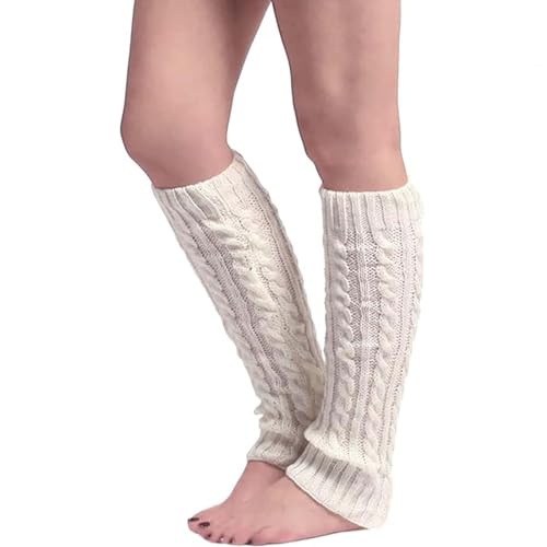 Bcenoilua Warme Stulpen Beinwärmer für Damen Winter Lang Knöchelwärmer Weich Crochet Stricken Stulpen Legwärmer Hohe Fußlose Kniestrümpfe für Alle Beinformen von Bcenoilua