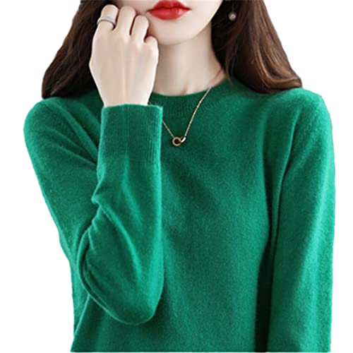 100% Wolle Kaschmir Pullover Damen Lose Casual Strick Rundhals Herbst Und Winter EN8 XL von Bciopll