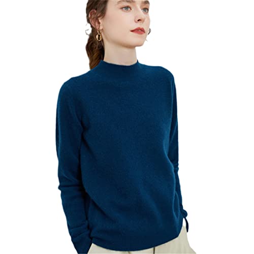 Bciopll Damen Kaschmir Pullover Rollkragen Vintage Pullover Herbst Winter Kleidung Langarm, marineblau, 36 von Bciopll