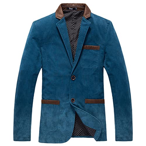 Bciopll Herren Anzug Blazer Oversized Jacke Casual Mantel Kleid Anzugjacke, blau, 2XL von Bciopll