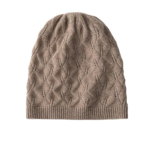Bciopll Winter Frauen Casual Einfarbig Jacquard Kaschmir Gestrickte Hüte Kopfbedeckungen Warm Halten Beanie Cap khaki9 One Size von Bciopll