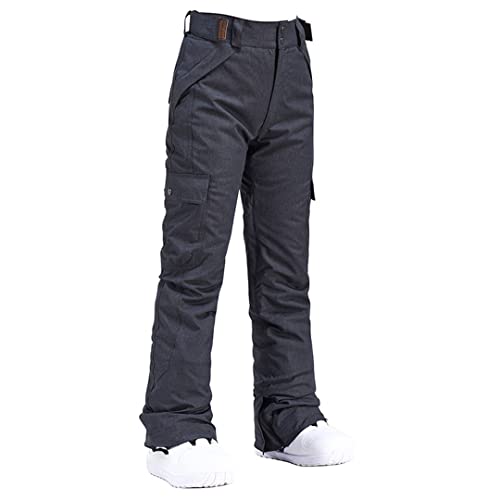 Herren Damen Winter Schneehose Dicke Warm Outdoor Sport Hose Snowboardhose Skihose Dunkelgrau XXL von Bciopll