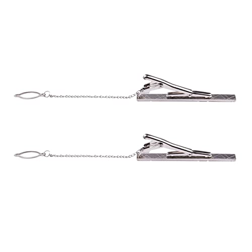 Bcowtte 2X Maenner Praktische Silber Edelstahl Tone Einfache Krawatte Binden Bar Schliesse Clip Pins von Bcowtte