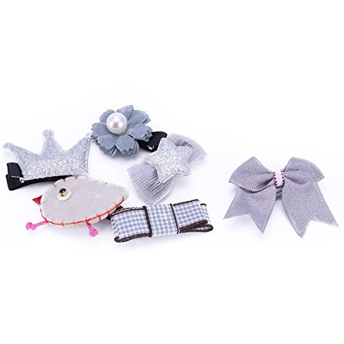 Bcowtte 6Pcs Cute Baby Maedchen Haarspangen Handmade Stoff Bowknot Krone Haarnadeln Kleinkind Kinder Kinder Haarschmuck Kit # 7 von Bcowtte