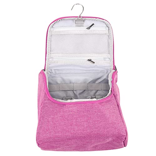 Bcowtte Herren Frauen Tragbare Aufbewahrungstasche für Toilette, wasserdicht, langlebig, Reißverschluss, Kosmetiktasche, Organizer Container Make Up Case Kulturbeutel, rot/rosa von Bcowtte