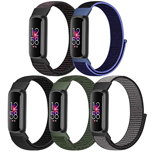 Bcuckood Nylon-Armbänder kompatibel mit Fitbit Luxe/Fitbit Luxe Special Edition für Damen und Herren, Sport-Nylon-Schlaufe, verstellbar, atmungsaktiv, gewebt, weiches Armband, Ersatzarmband von Bcuckood