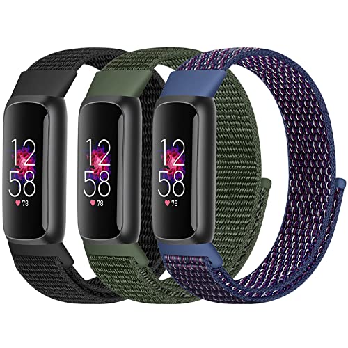 Bcuckood Nylon Schlaufen Armband Kompatibel mit Fitbit Luxe/Fitbit Luxe Special Edition Uhrenarmband, Verstellbare Atmungsaktive Sport weiches Nylon Ersatzarmband für Fitbit Luxe Damen Herren von Bcuckood