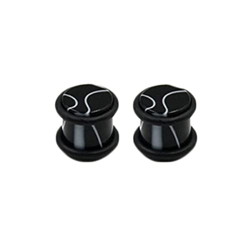 Bcughia Acryl Tunnel Ohr 3mm Ohr Plug Männer Schwarz Zylinder Tunnel Set, 2 Stück von Bcughia