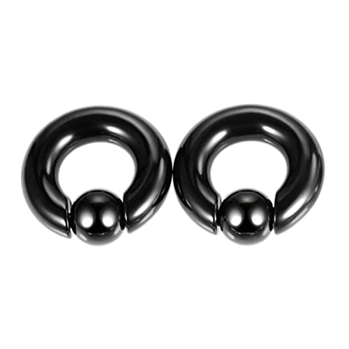 Bcughia Edelstahl Flesh Tunnel 10mm Ohr Tunnel Männer Reifen mit Runde Ball Tunnel Ohrringe Set, 2 Stück von Bcughia