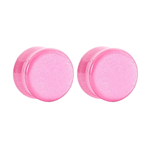 Bcughia Ohr Tunnel 12mm Stein Ohrringe Plugs Männer Rosa Stein Ear Tunnel Set, 2 Stück von Bcughia