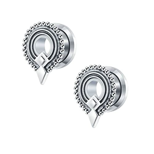 Bcughia Ohrring Tunnel Edelstahl 12mm Ohr Plug Herren Hohl Blume Muster Piercing Tunnel Set, 2 Stück von Bcughia