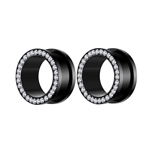 Bcughia Piercing Tunnel Edelstahl 12mm Damen Ohrringe Tunnel mit Zirkonia Ohr Plug Set, 2 Stück von Bcughia