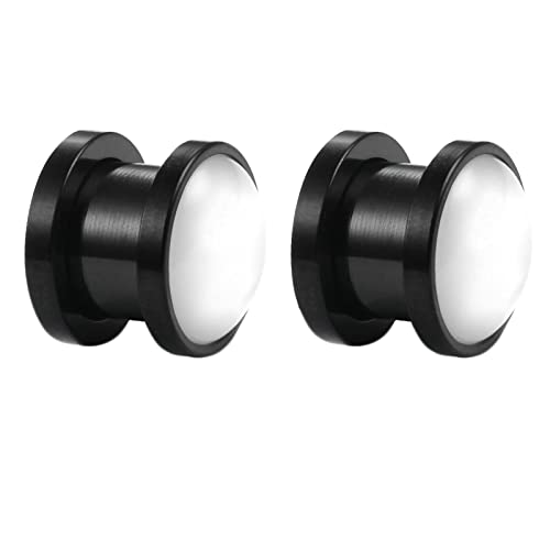 Bcughia Piercing Tunnel Edelstahl 12mm Ohr Plug Männer mit Rund Stein Piercing Tunnel Set, 2 Stück von Bcughia