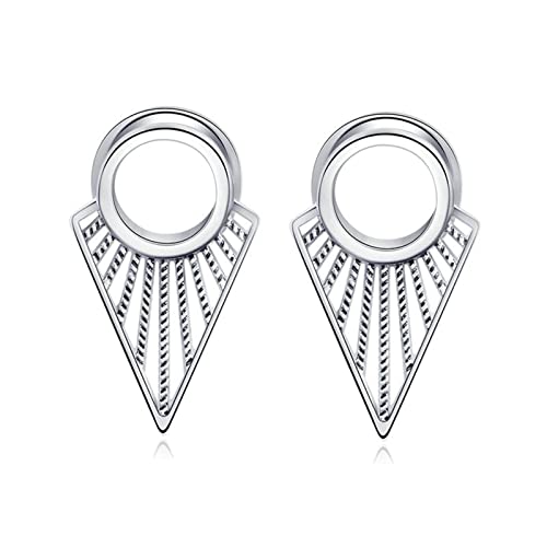 Bcughia Piercing Tunnel Edelstahl 14mm Ohrringe Plugs Männer Hohl Dreieck Ohr Plug Set, 2 Stück von Bcughia