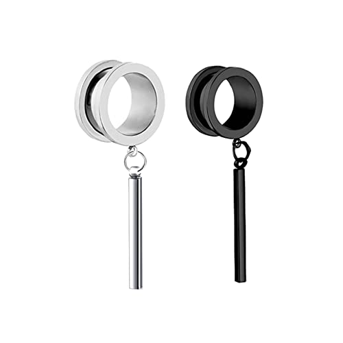 Bcughia Piercing Tunnel Edelstahl 22mm Ohr Plug Damen mit Lang Stock Anhänger Piercing Tunnel Set, 2 Stück von Bcughia