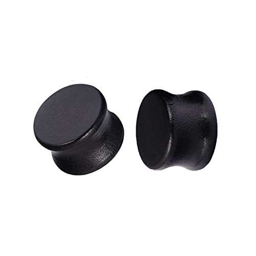 Bcughia Piercing Tunnel Holz 18mm Ohr Plug Damen Schwarz Hölzern Ohr Plug Set, 2 Stück von Bcughia