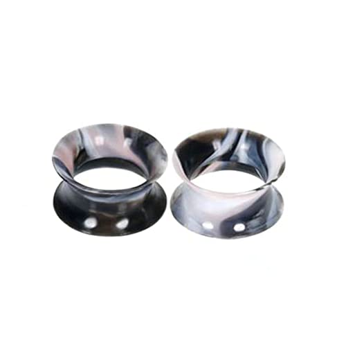 Bcughia Piercing Tunnel Silikon 12mm Ohrringe Plugs Damen Schwarz und Weiß Reifen Tunnel Ohrring Set, 2 Stück von Bcughia