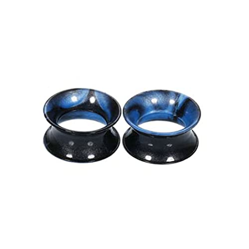 Bcughia Silikon Flesh Tunnel 10mm Plug Ohrringe Damen Blau und Schwarz Reifen Ohr Plug Set, 2 Stück von Bcughia