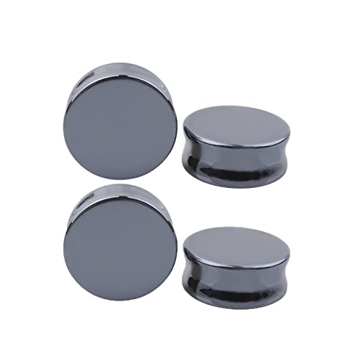 Bcughia Tunnel 22mm Stein Ohrringe Plugs Männer Schwarz Stein Tunnel Ohr Set, 4 Stück von Bcughia