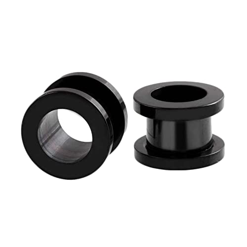 Bcughia Tunnel 26mm Edelstahl Ohr Plug Damen Schwarz Reifen Ohr Plug Set, 2 Stück von Bcughia