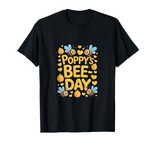Mohn des Bienentages Mädchen Geburtstagsfeier T-Shirt von Bday Party Family Matching Bienentag