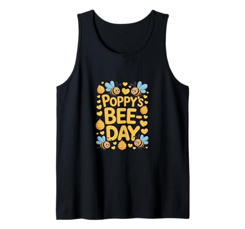 Mohn des Bienentages Mädchen Geburtstagsfeier Tank Top von Bday Party Family Matching Bienentag