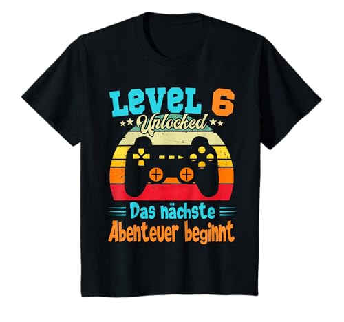 Kinder Jungen 6. Geburtstag Level 2018 Gamer Geburtstag 6 Jahre T-Shirt von Bday24 Gamer Geburtstag