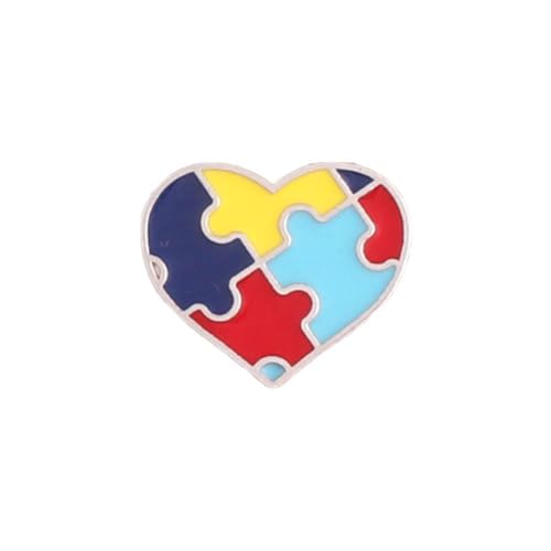 Anstecknadel für Autismus, Puzzle-Bewusstseinsbänder mit Sicherheitsnadeln, mehrfarbig, Autismus-Puzzleteil, Damen-Broschen, Anstecknadeln, Autismus-Bewusstseins-Zubehör für Kleidung, Jacken und von Bduttlefish