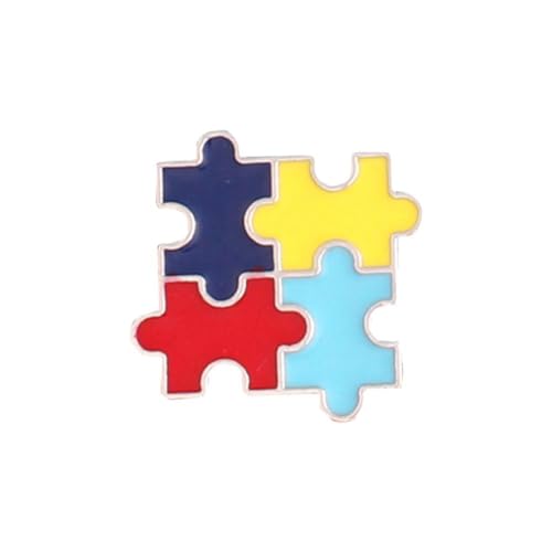 Anstecknadel für Autismus, Puzzle-Bewusstseinsbänder mit Sicherheitsnadeln, mehrfarbig, Autismus-Puzzleteil, Damen-Broschen, Anstecknadeln, Autismus-Bewusstseins-Zubehör für Kleidung, Jacken und von Bduttlefish