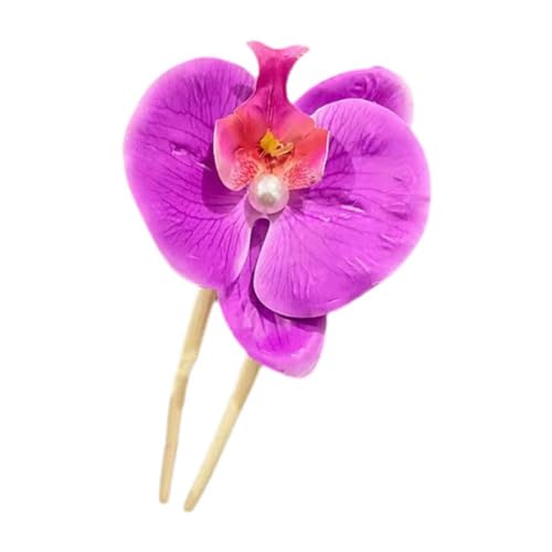Blumen-Haarspangen für Damen, chinesischer Stil, Perlen-Orchideen-Blumen-Haarnadel, Stoff-Blumen-Clip, Blumen-Haarschmuck, Kopfschmuck von Bduttlefish