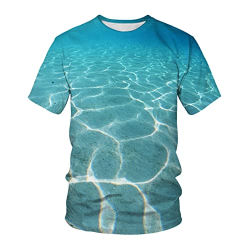 3D-bedrucktes Kurzarm-T-Shirt mit Rundhalsausschnitt,schnell trocknendes Oberteil,Unterwasserwelt des Ozeans von Bdwtsvoksrk